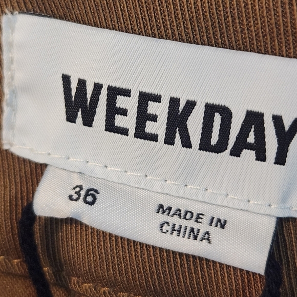 Weekday Brown High Rise Wide Leg Terra Suit Trousers Pants Size 36 - Picture 10 of 13